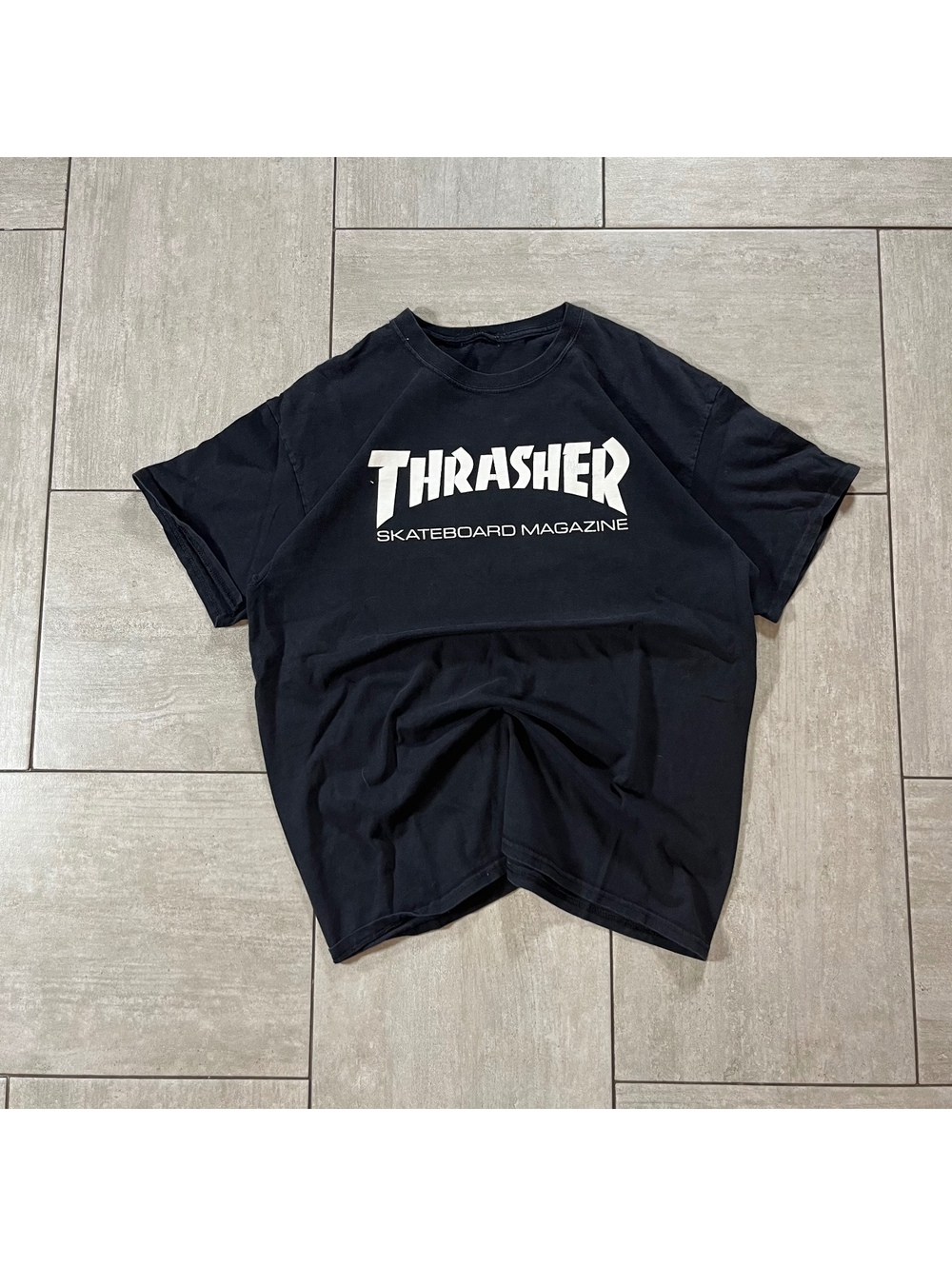 Thrasher Skateboard Magazine Black T-Shirt Casual Wear